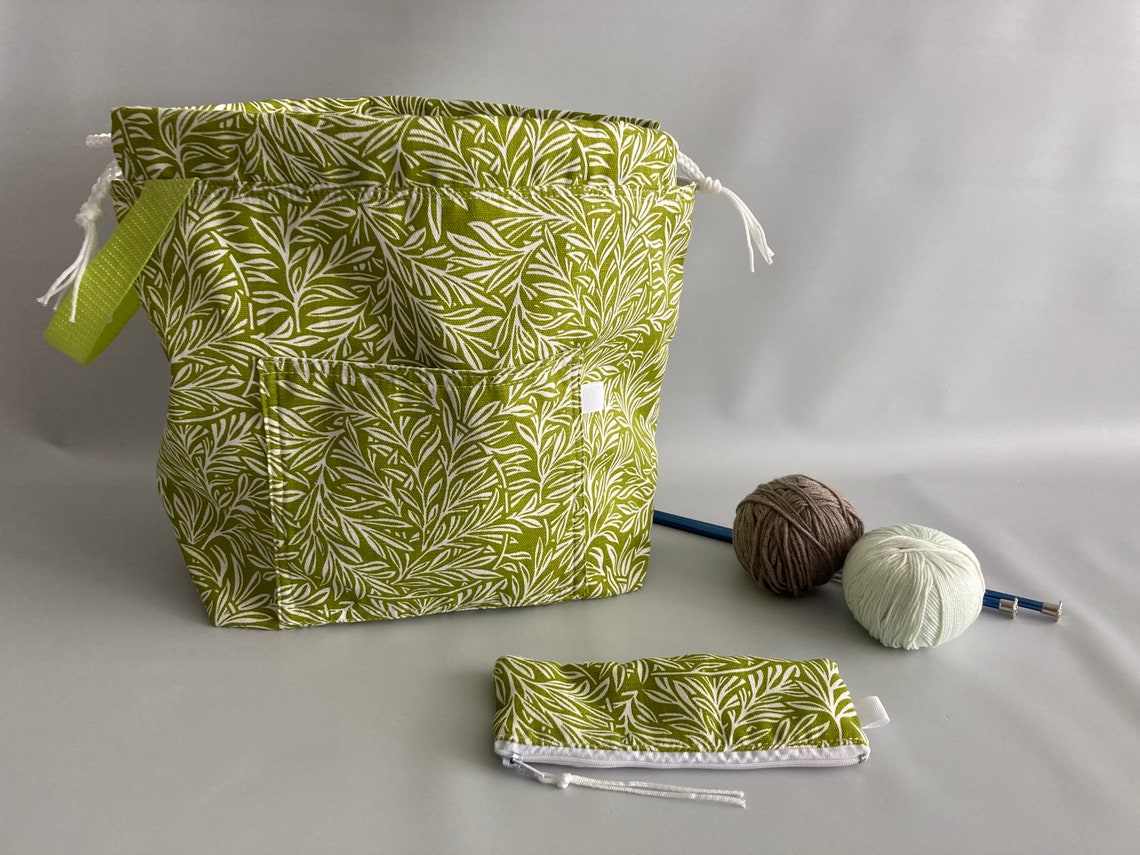 Set of 2 Drawstring Knitting Bag Knitter Bag Yarn Bag With Etsy