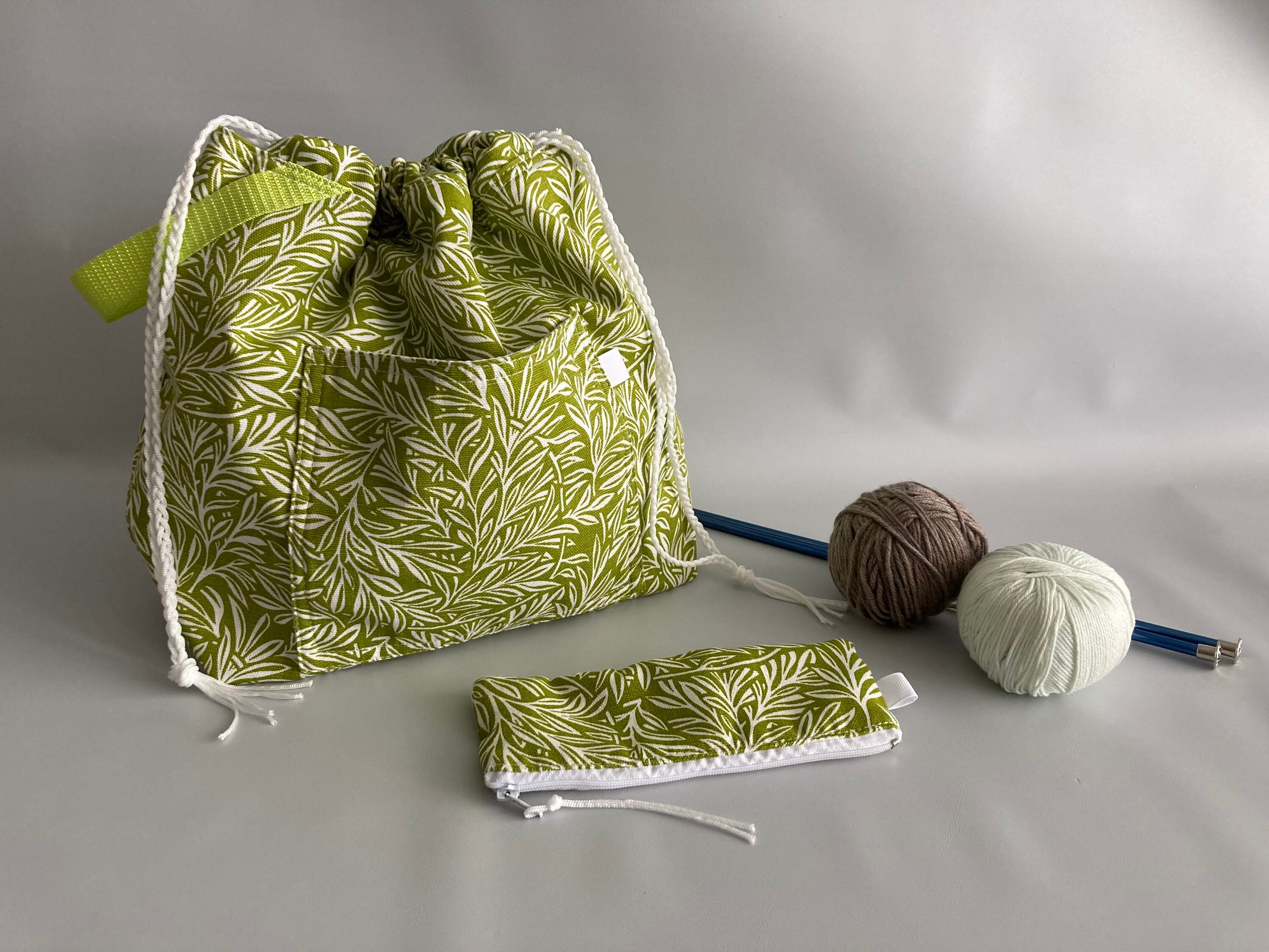Set of 2 Drawstring Knitting Bag Knitter Bag Yarn Bag With Etsy