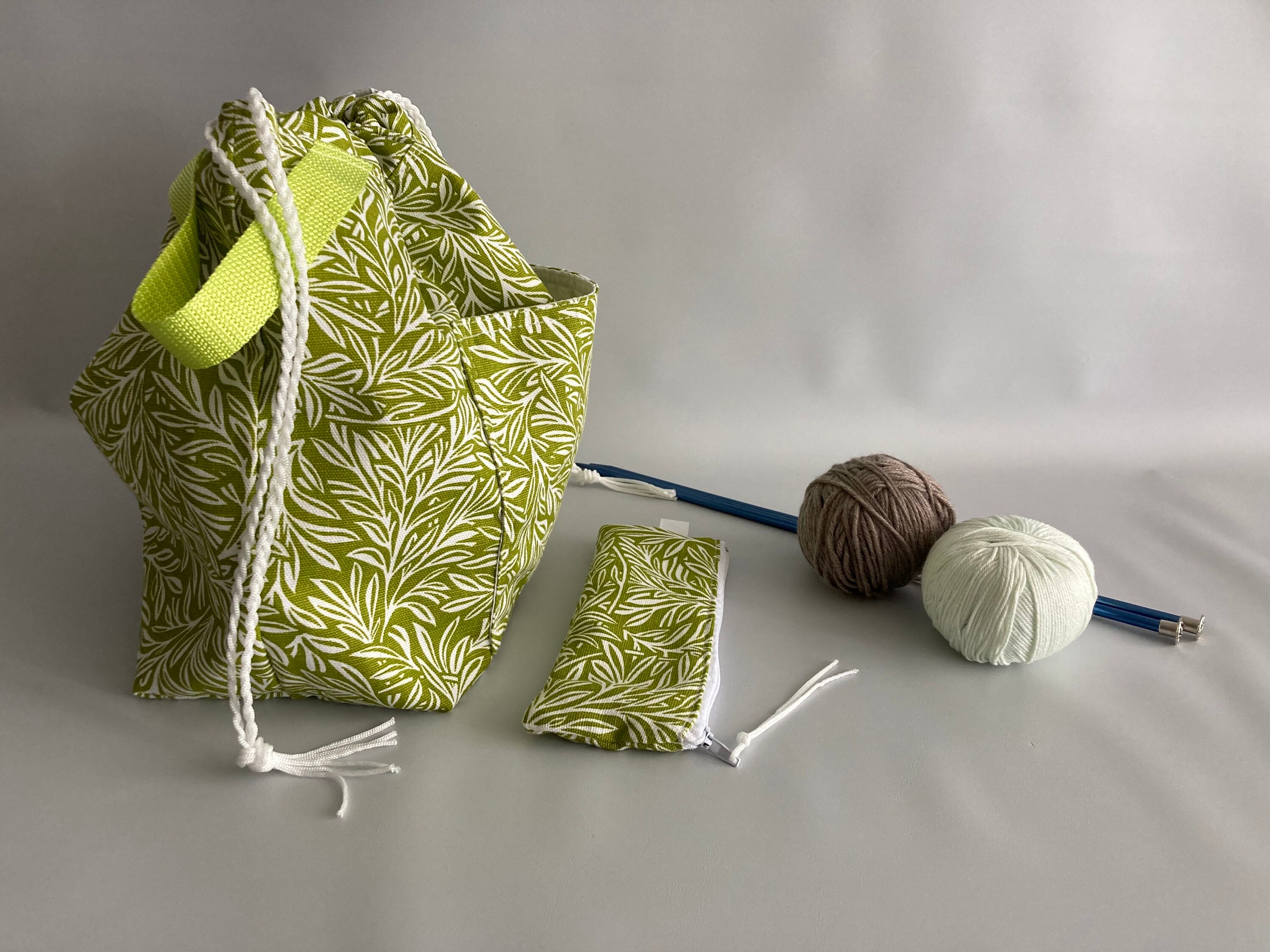 Set of 2 Drawstring Knitting Bag Knitter Bag Yarn Bag With Etsy