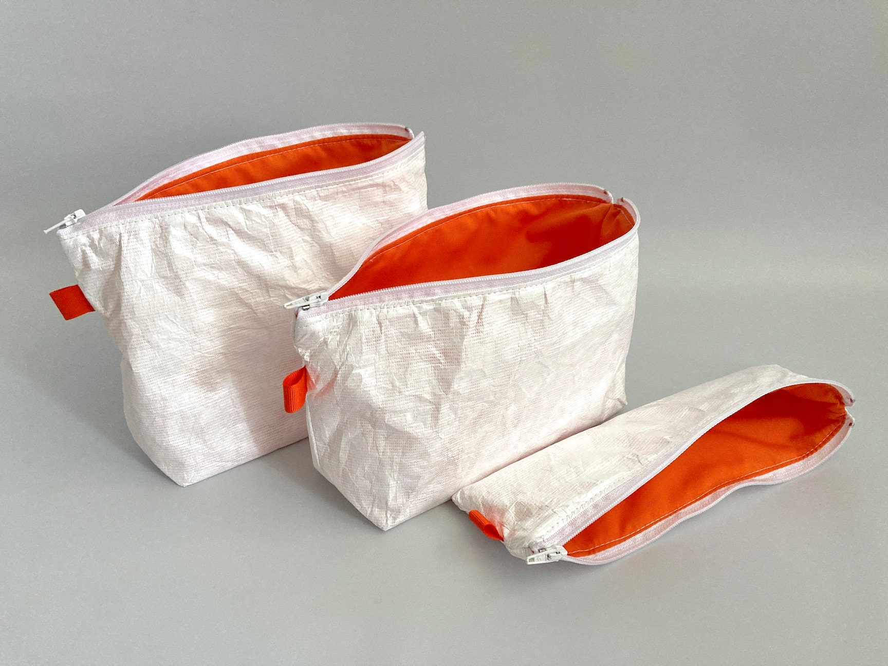 Set of 3 - White Polyethylene Case, White Tyvek Pouch, White Pen