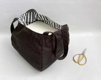Cubic origami errands bag, origami tote bag, market bag, basket market bag, grocery bag - Black