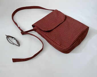 Bolso mensajero, bolso maletín computadora portátil, bolso mensajero, bolso bandolera, bolso escolar minimalista - pata de gallo burdeos