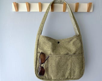 Bolso verde, bandolera, cartera, bolso totalizador, bolso de hombro, bolso minimalista, bolso boho, bolso maletín - verde