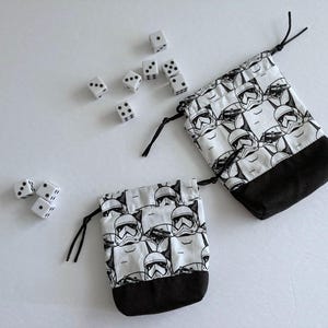 Set of 2 - Small boardgame bag, boardgame dice bag, drawstring bag, boardgame pieces bag, boardgame tokens, boardgame tiles bag - Star Wars
