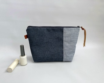 Bolsa Náutica, bolso aseo náutica, bolso cosmético náutica, bolso viaje náutica, bolsa maquillaje náutica - raya navale blanca