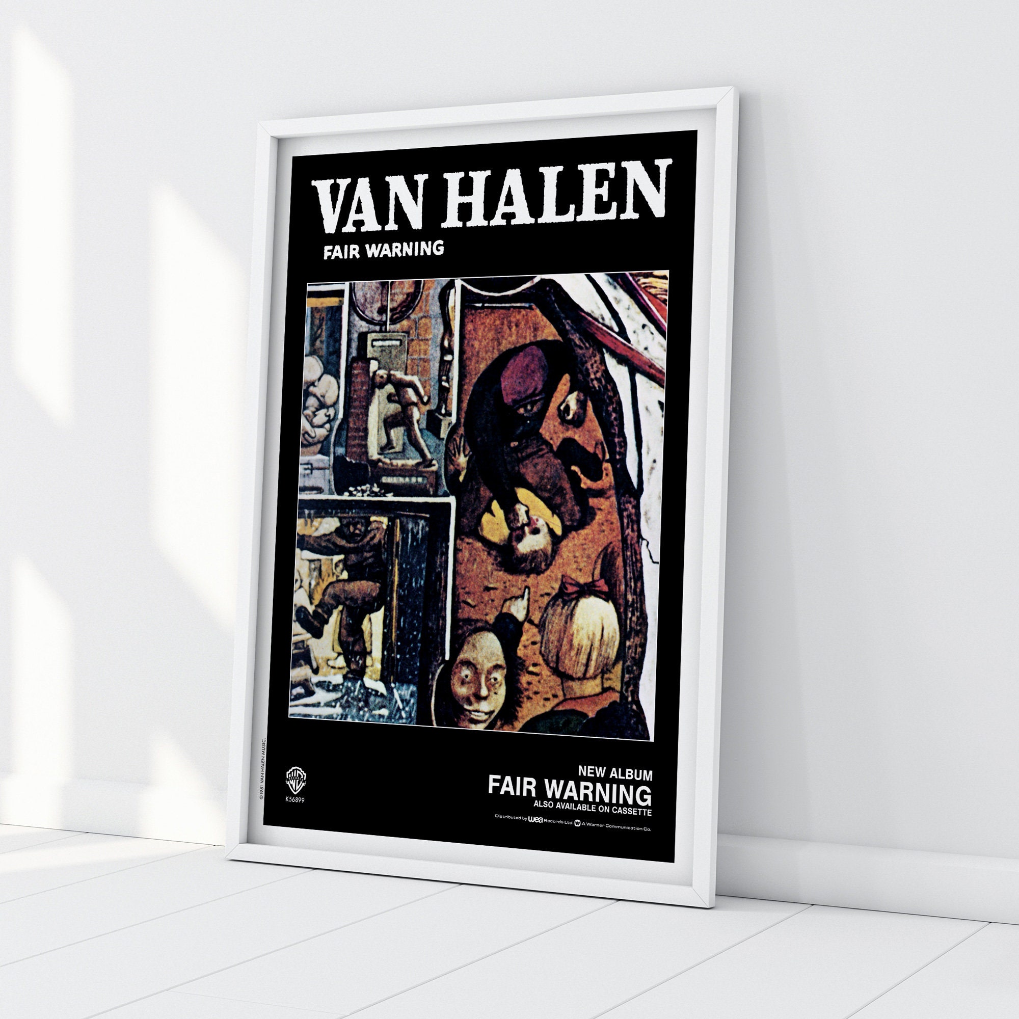 Van Halen Fair Warning Vinyl Album Cover Print – 80s Retro Rock