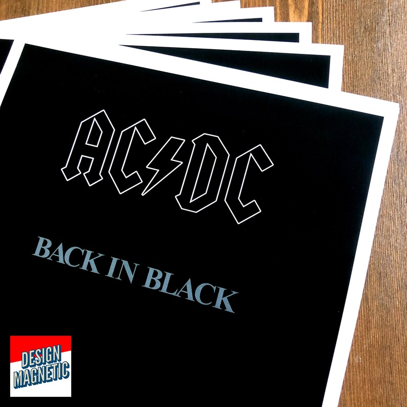 AC/DC Back in Black 1980 Tour Vinyl Album Wall Art Poster Print Highway ...