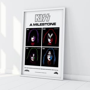 Cartaz promocional do álbum solo de vinil da banda KISS, 1978, impressão em formato A3 brilhante