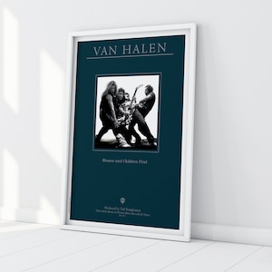 Álbum de vinilo de Van Halen Band Mujeres y niños Póster del primer álbum 5150 OU812 1984 Diver Down Fair Warning EVH David Lee Roth Balance II