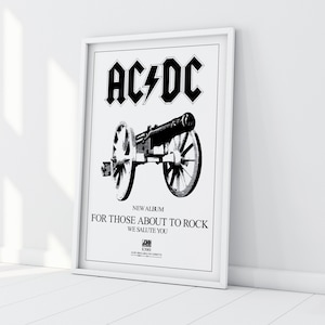 AC/DC For Those About to Rock (We Salute You) Vinyl Album Poster Back in Black Highway To Hell Ballbreaker ac dc Rock Or Bust Pwr Up Angus