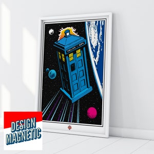 Doctor Who Tardis Comic Poster Sci-fi Art, Doctor Who Wall Art, Tardis Art, Whovian Retro Art Print