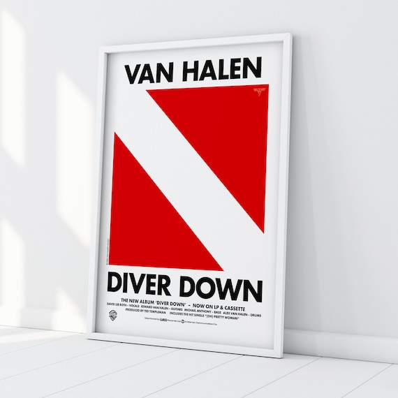 Van Halen Band Diver Down Vinyl Album Poster Fair Warning