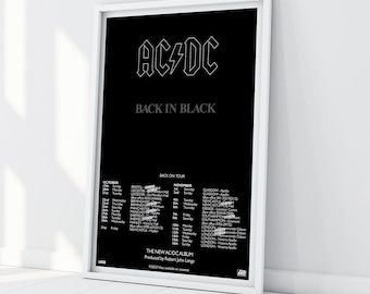 AC/DC Vinyl Album Back In Black 1980 Tour Poster High Voltage Highway To Hell Ballbreaker ac dc Rock Or Bust Power Up Razors Edge pwr up