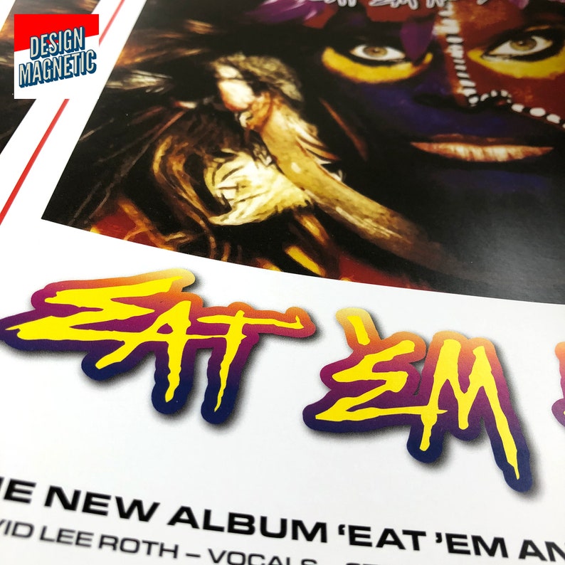 David Lee Roth Eat Em and Smile 1986 Vinyl Album Poster Skyscraper ...
