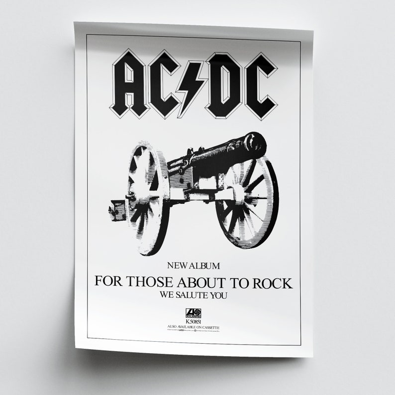 AC/DC for Those About to Rock Vinyl Album Wall Art Poster Print Back in ...