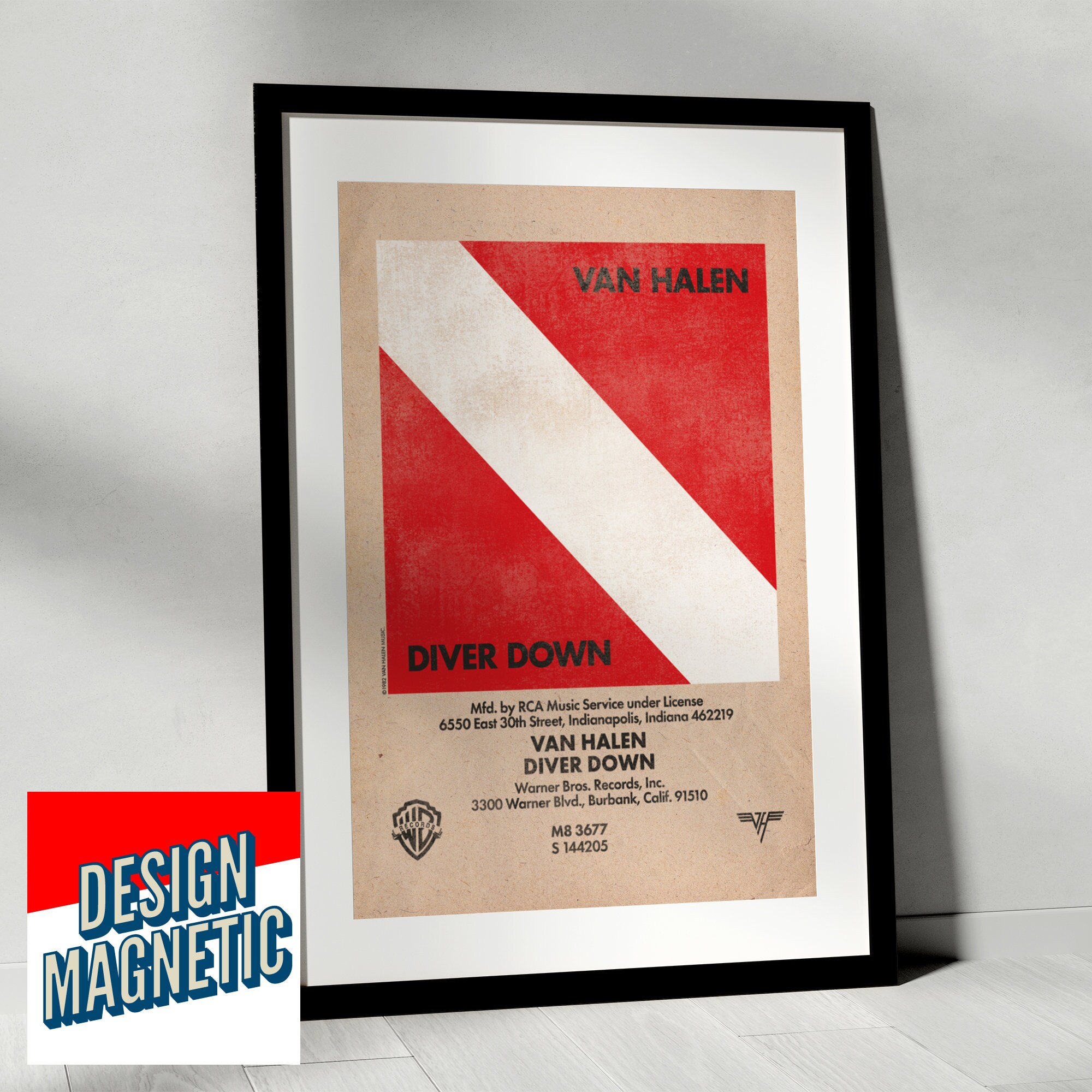 Van Halen / Diver Down【LP・USオリジナル・ステッカー】 Van Halen Band Diver Down Vinyl Album Poster Fair Warning