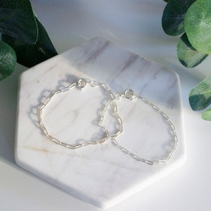 Silver Paper Clip Chain Bracelet
