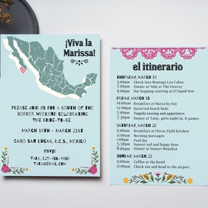 Viva La Bachelorette Party Invitation Template, Mexico Bachelorette Weekend Itinerary, South of The Border Customizable in Invite