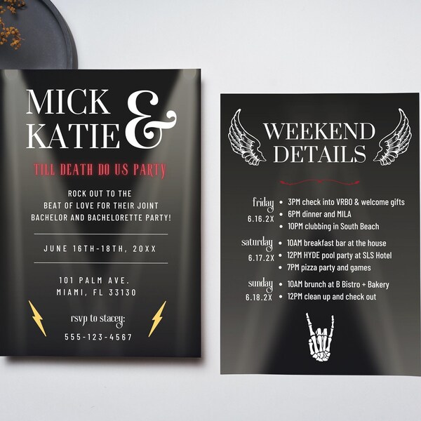 Bachelor Party Itinerary Template Etsy