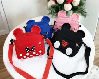 Sac messager pour enfants Disney, sacs à bandoulière de dessin animé Mickey Mouse pour garçons et filles, sacs à bandoulière d'extérieur, sac à bandoulière Disney