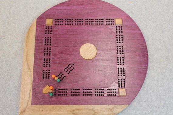Baseball Shape Cribbage Board Made Of Solid Purple Heart Etsy