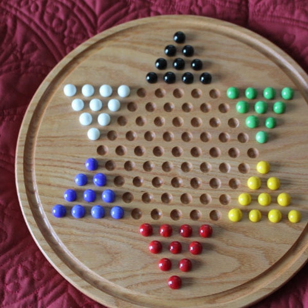 Large Chinese Checkers Board Game Made From solid Oak