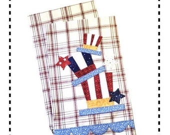 Stacked Uncle Sam Hats Applique Kitchen Towel Pattern