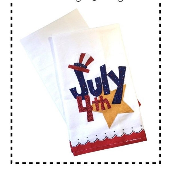 4th of July Applique Kitchen Towel Pattern