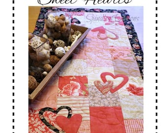 Heart Table Runner Pattern: Appliqued & Quilted (Digital Download)