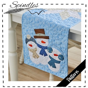 Schneemann Tischläufer Muster, Quilt Muster, Muster, Schneemann Tischläufer, Winter Tischläufer, Tischstecker, Weihnachtsdeko