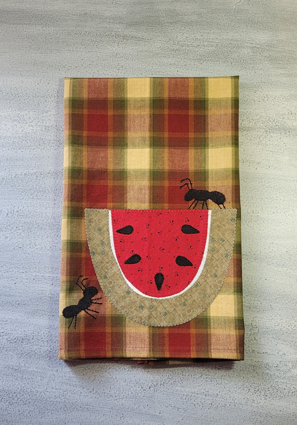 Watermelon Kitchen Towels Watermelon Applique Kitchen Etsy