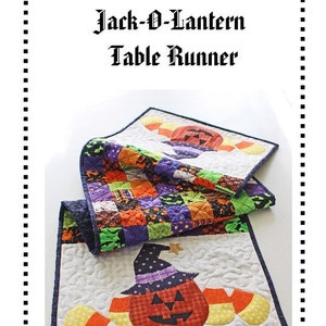 Jack-O-Lantern Table Runner Pattern: Applique & Piecing (PDF Pattern)