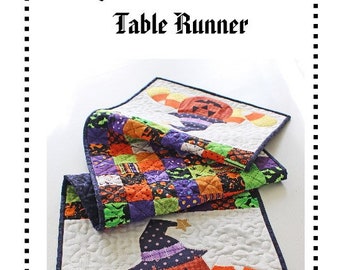 Halloween Table Runner Pattern, Table Runner Pattern, Jack-O-Lantern Pattern, PDF Pattern