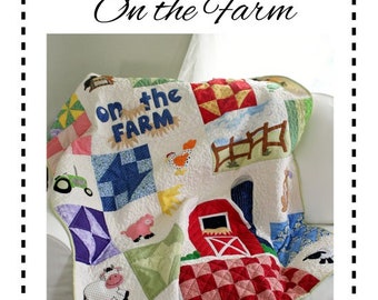 Baby Quilt, Toddler Quilt, Farm Animal Quilt Pattern, Farm Quilt Pattern