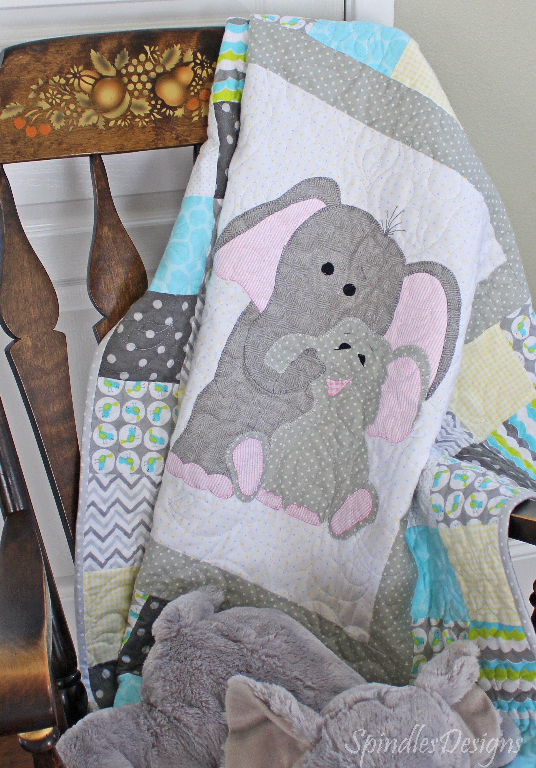 Baby Quilt Pattern Mom and Baby Elephant Quilt Pattern Hugs Etsy Canada