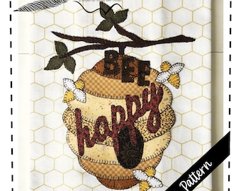 Bee Happy Applique Tea Towel Pattern (PDF Pattern)