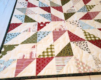 Christmas Country Patchwork Quilted Table Topper