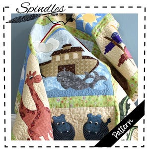 Noah's Ark Baby Quilt Pattern – PDF Download | Applique Animal Quilt | Baby Shower Gift Idea | Nursery Decor