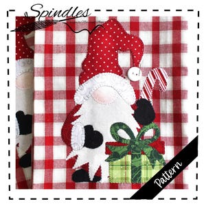 Christmas Gnome Tea Towel Applique Pattern (PDF Pattern