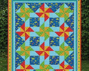 Frog Patchwork Quilted Baby Blanket