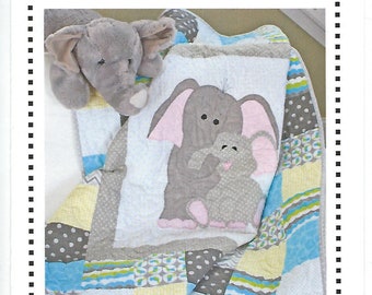 Baby Quilt pattern,  Mom and Baby Elephant Quilt Pattern, Hugs Quilt Pattern, Animal Quilt Pattern