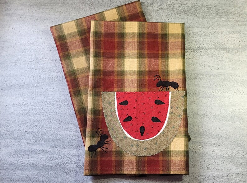 Watermelon Kitchen Towels Watermelon Applique Kitchen Etsy