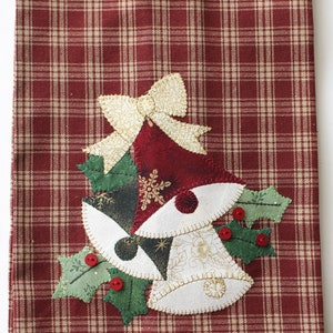 Christmas Bells Tea Towel Applique Pattern: Vintage Holiday Design ...