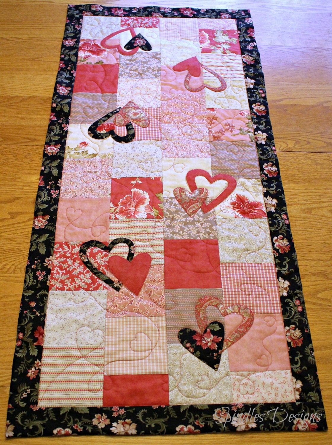 Table Runner Pattern Heart Table Runner Pattern Sweet Hearts Etsy