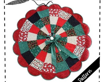 Vintage Christmas Tree Skirt Pattern: Scalloped Edge Quilt (PDF Download)