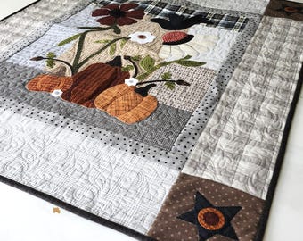 Handmade Fall Quilt, Lap Quilt, Wall Hanging, Table Topper