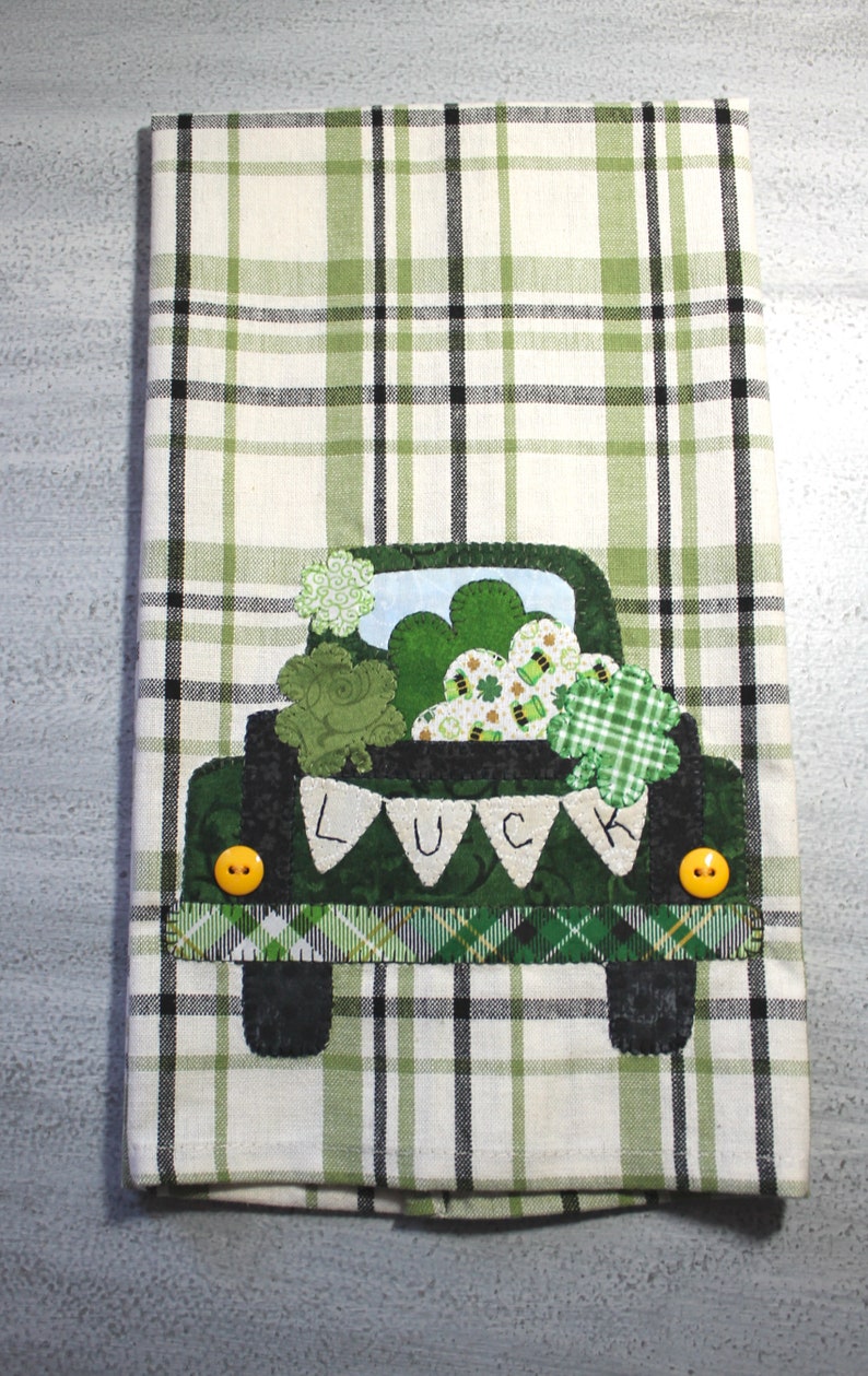 St. Patrick's Day Towel Pattern, Tea Towel Applique Patterns, St. Patrick's Day Pattern image 2