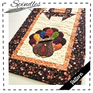 Turkey Table Runner Pattern, Thanksgiving Table Runner Pattern, Quilt Pattern, Thanksgiving, Pattern, Thanksgiving Table Runner