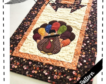 Turkey Table Runner Pattern, Thanksgiving Table Runner Pattern, Quilt Pattern, Thanksgiving, Pattern, Thanksgiving Table Runner