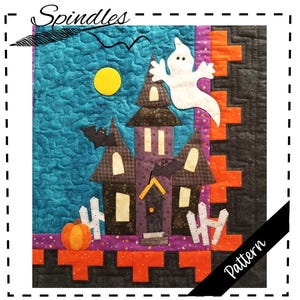 Haunted House Table Runner Pattern: Applique & Piecing (PDF Pattern)